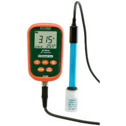 Digital pH meter and thermometer