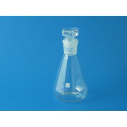 Erlenmayer / Conical Flask - Narrow Neck, Standart ground, Joint NS, Glass Stopper