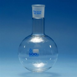 Flask - Short neck, Round bottom, Standard ground, Joint NS