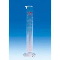 Graduated cylinders, PMP, Class A, tall form, red printed scale