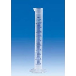 Graduated cylinders, PP, Class B, tall shape, with raised blue scale