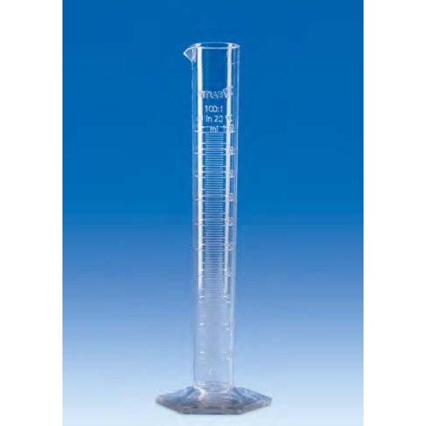 Graduated cylinders, SAN, Class B tall shape, with a raised scale