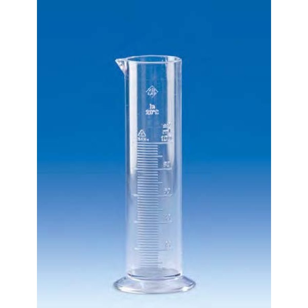 Graduated cylinders, SAN, Class B, short shape, with a raised scale