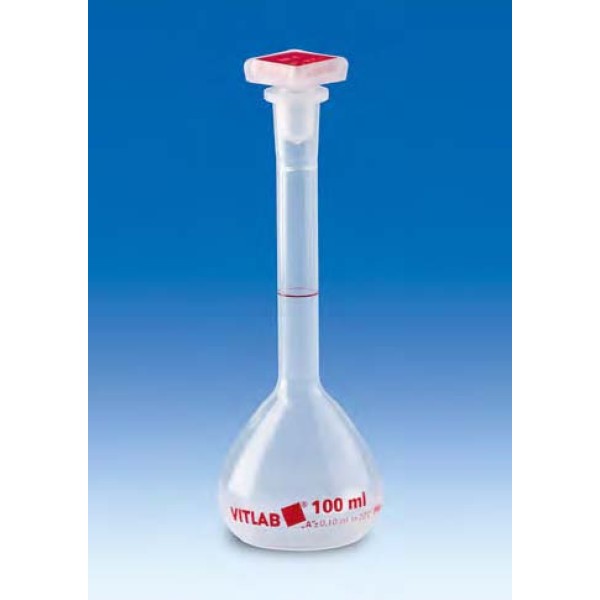 Volumetric flasks, PMP, Class A with NS stoppers, PP