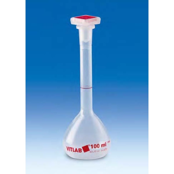 Volumetric flasks, PMP, Class B with NS stoppers, PP