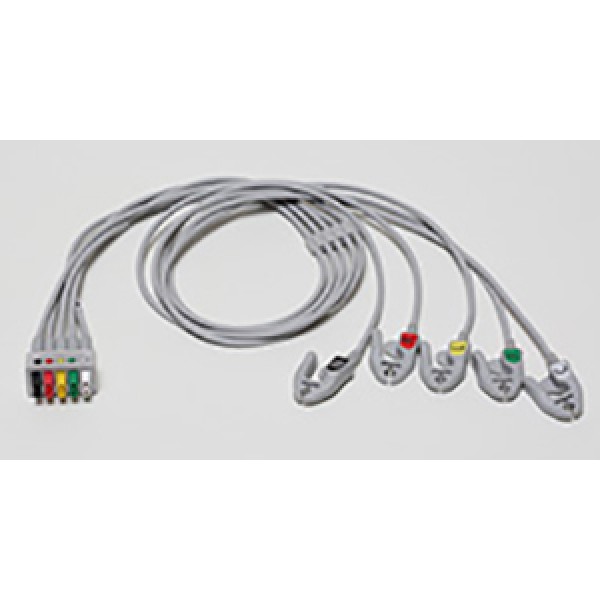 ECG Leadwire Set, 5-lead, grabber, IEC, 74 cm/29 in