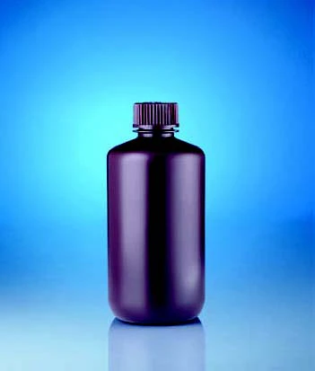 Şişe (PE-HD), Dar Boyun - Vidalı Kapaklı - Kahve Renkli