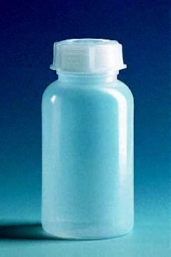 Şişe (PE-LD) vidalı kapaklı, şeffaf, Geniş boyunlu