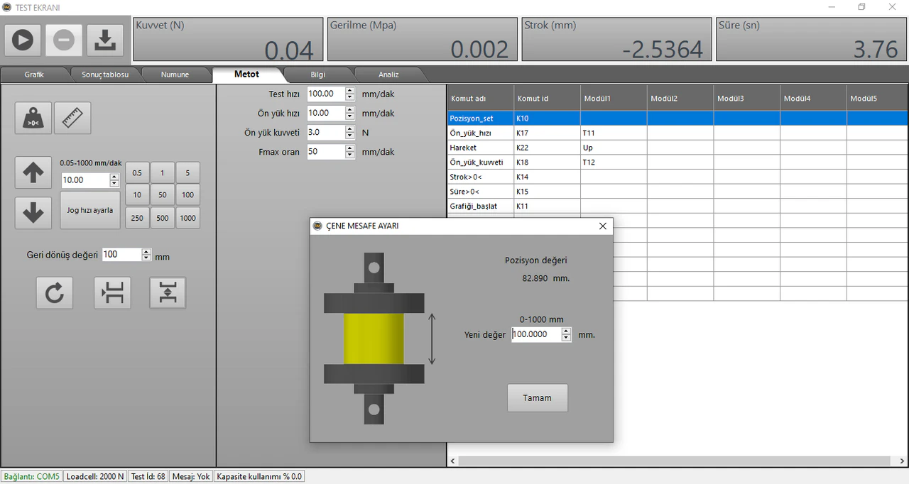 Dispositivo di prova di trazione e compressione "SERIE KOMPETAN"
