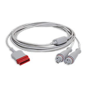 Invasive Blood Pressure Cable, Argon, Twin, 3.6 m/12 ft.