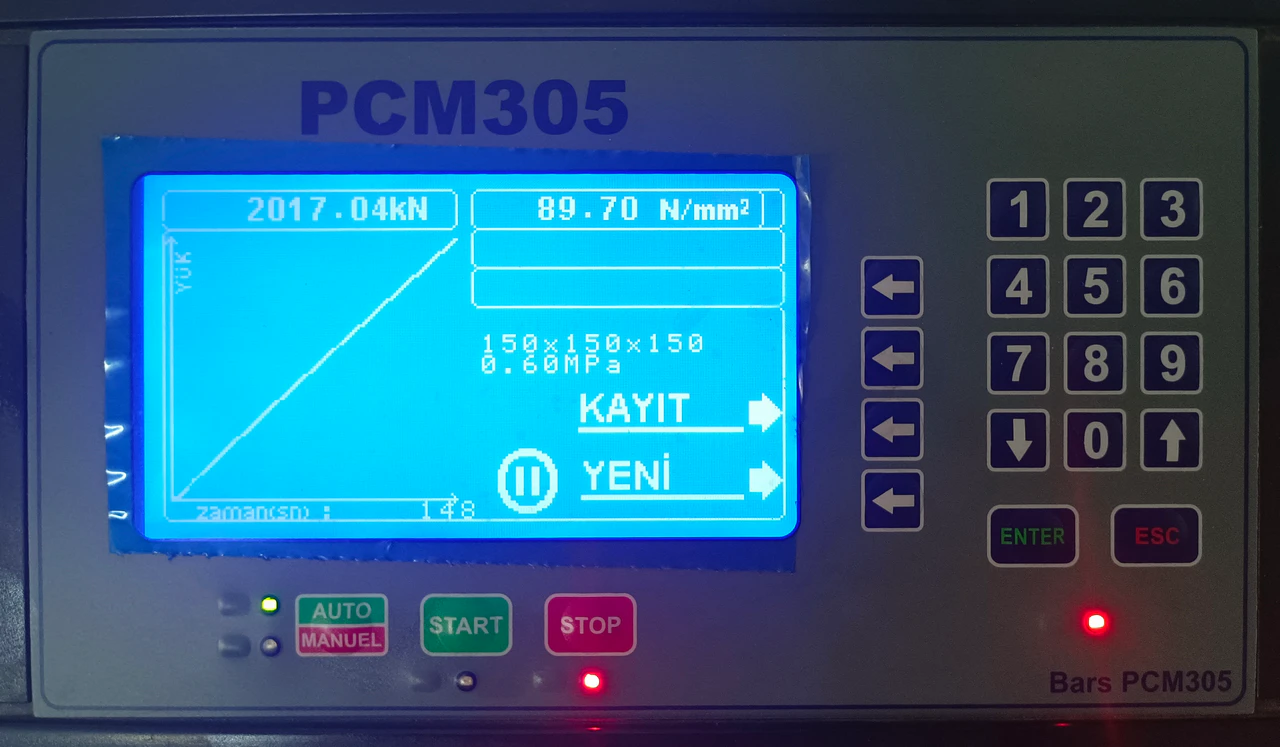 Prensa de Teste de Concreto de 2000 kN de Capacidade