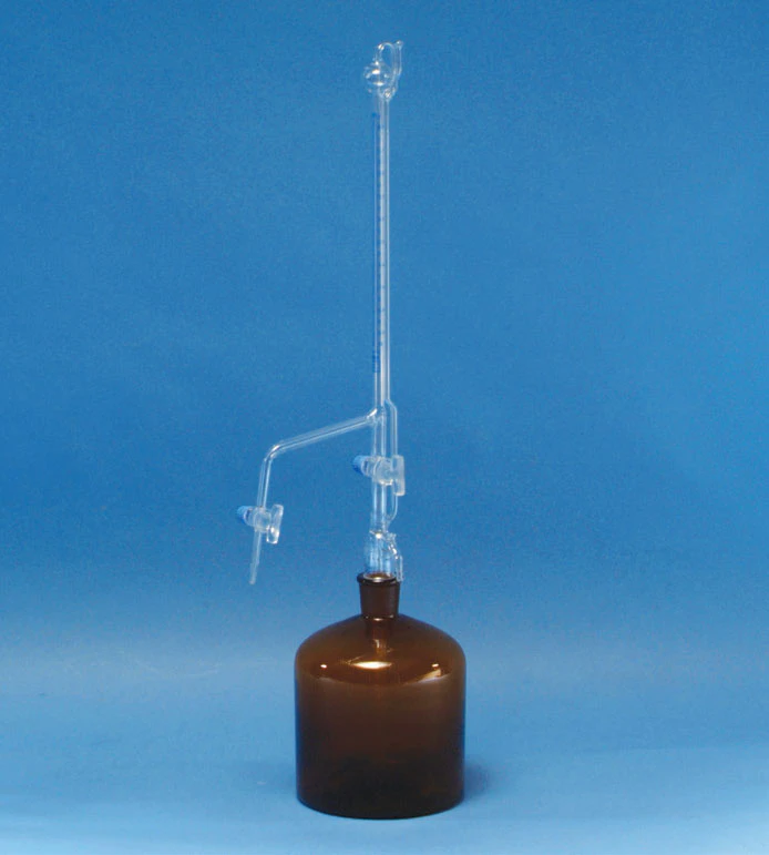 Otomatik Büret - İki Cam Musluklu, Depolu