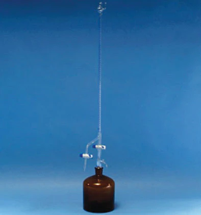 Otomatik Büret - İki Teflon Musluklu, Depolu