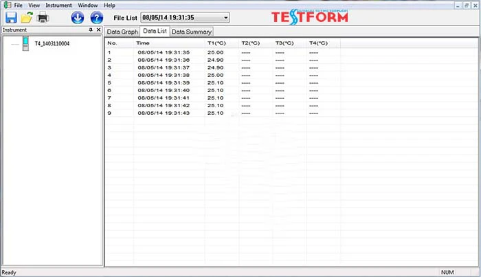 مقياس الحرارة - جارٍ تسجيل درجة الحرارة 4 قنوات
