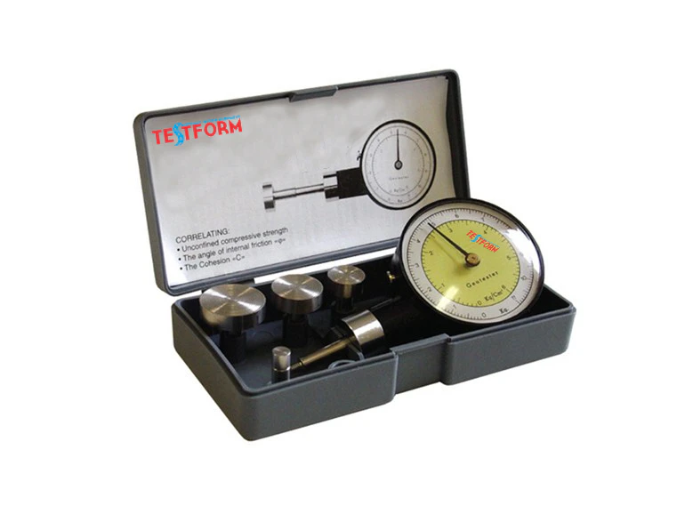 Dial penetrometer, together with 5 loading plates