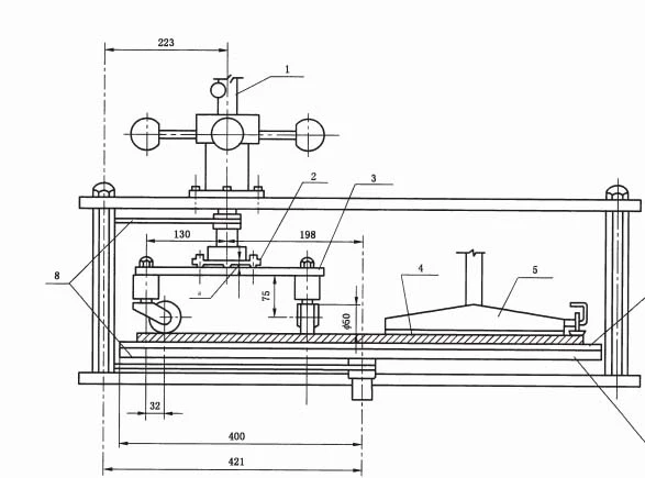 Эластичные напольные покрытия - Тестовый аппарат для определения эффекта колесика кресла
