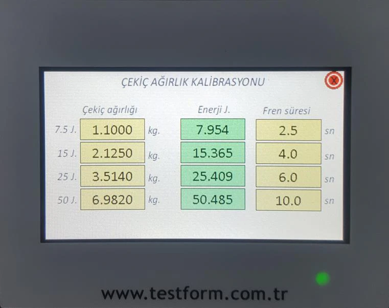 مثبت، جهاز اختبار الصدمة بالمكابس - إيزود وتشاربي 50جول