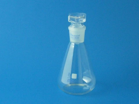 Erlenmayer - Dar boyunlu, Norm Şilifli, Cam Kapaklı