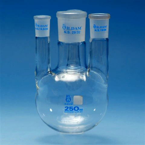  Balonlar - Üç boyunlu, Dibi yuvarlak, Paralel boyunlu