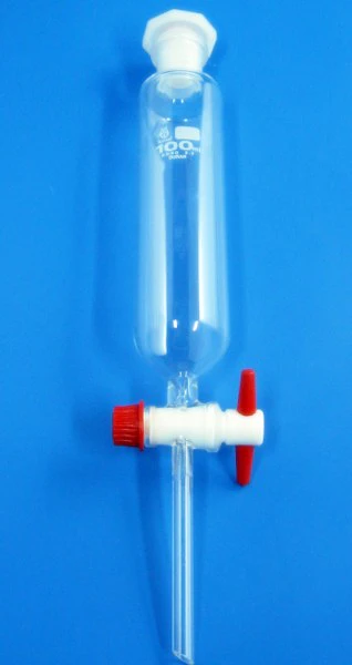 Ayırma Hunisi - Teflon Musluklu Silindirik Ns.PE: Kapaklı