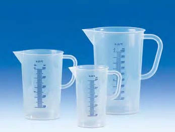 Beher-Kulplu, plastik (PP) Mavi baskılı, Mat, taksimatlı