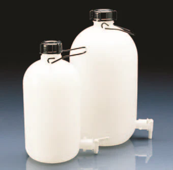 Bidon (PE-LD) vidalı kapaklı, dar boyunlu, taşıma saplı (musluk değiştirilebilir)