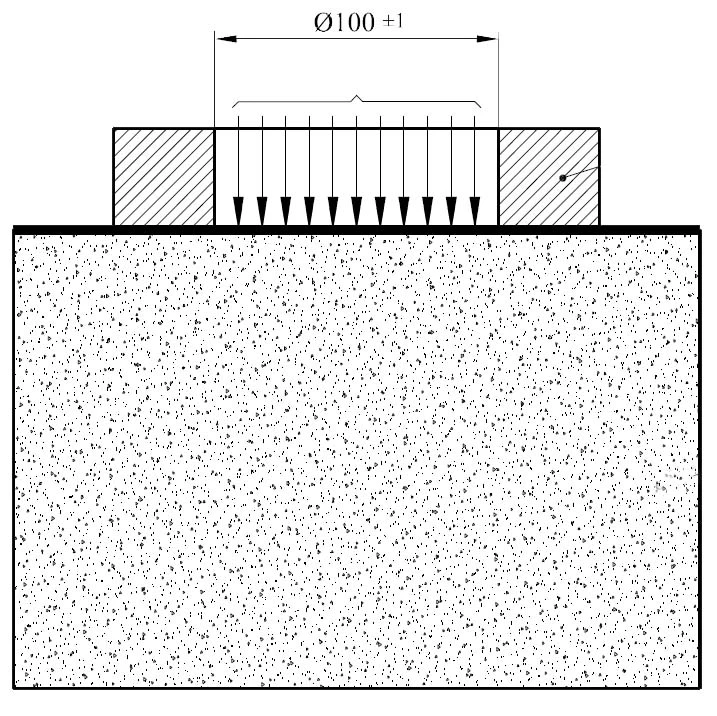 Yapıştırıcılarla Tutturulmuş Seramik Karoların Altında Kullanım İçin Sıvı Halde Uygulanan Su Geçirmez Ürünlerin  Su Geçirgenliği Cihazı, Üç Hücreli