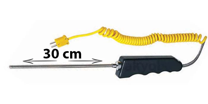 K Tipi Termokupl - -50°C +700°C, Uzun Prob 30cm