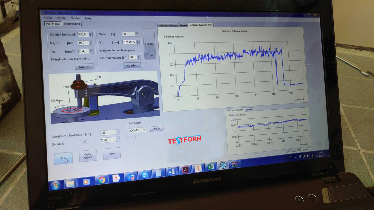 Pin On Disk Test Cihazı